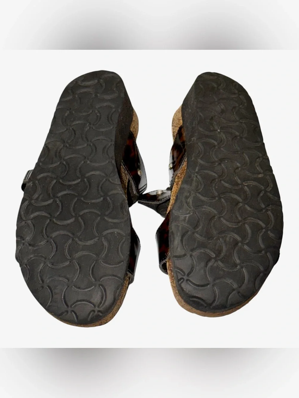 Rare Vintage Birkenstock Animal Print Patent Rhinestone Elastic Comfort Sandals